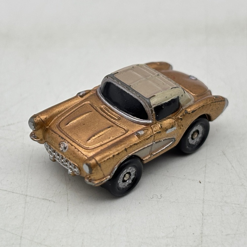 Galoob Micro Machines 1957 Chevy Corvette Gold Silver Roof Vintage 1986